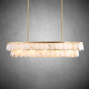 Solene Alabaster Linear Chandelier 45"