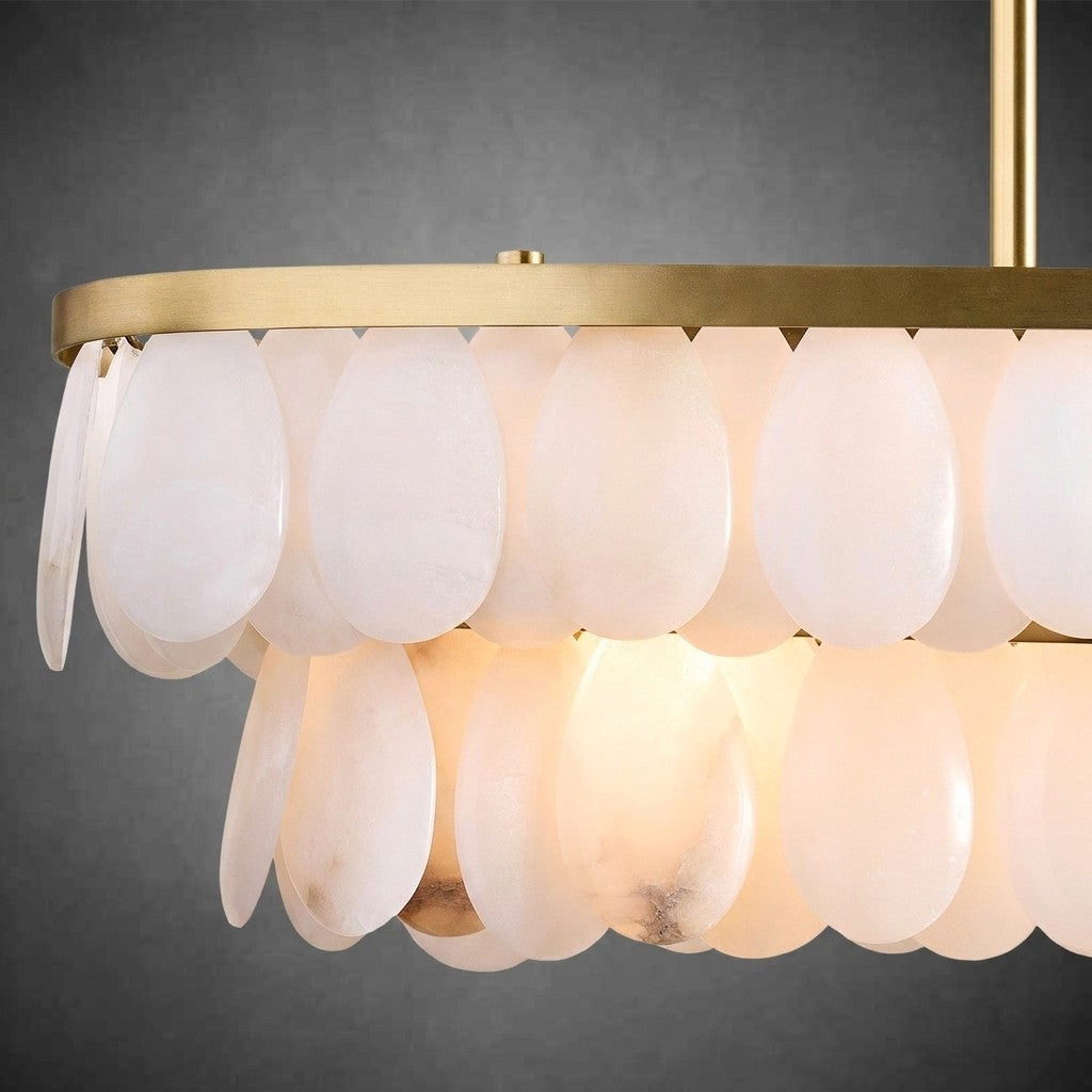 Solene Alabaster Linear Chandelier 45"