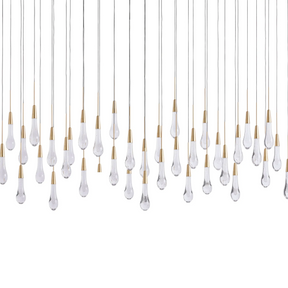 Solitaire Glass Linear Chandelier Lighting 37'' 50'' 70'' 87"W 120"W