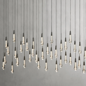 Solitaire Glass Linear Chandelier Lighting 37'' 50'' 70'' 87"W 120"W