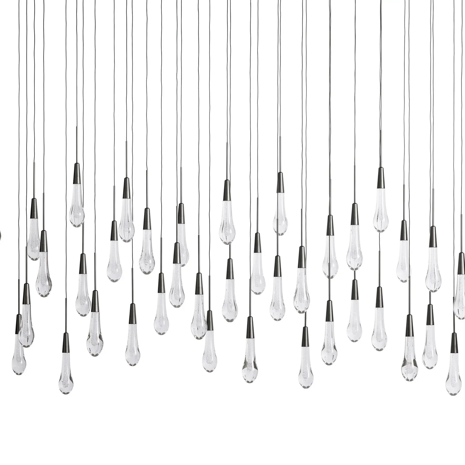 Solitaire Glass Linear Chandelier Lighting 37'' 50'' 70'' 87"W 120"W