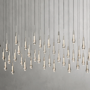 Solitaire Glass Linear Chandelier Lighting 37'' 50'' 70'' 87"W 120"W