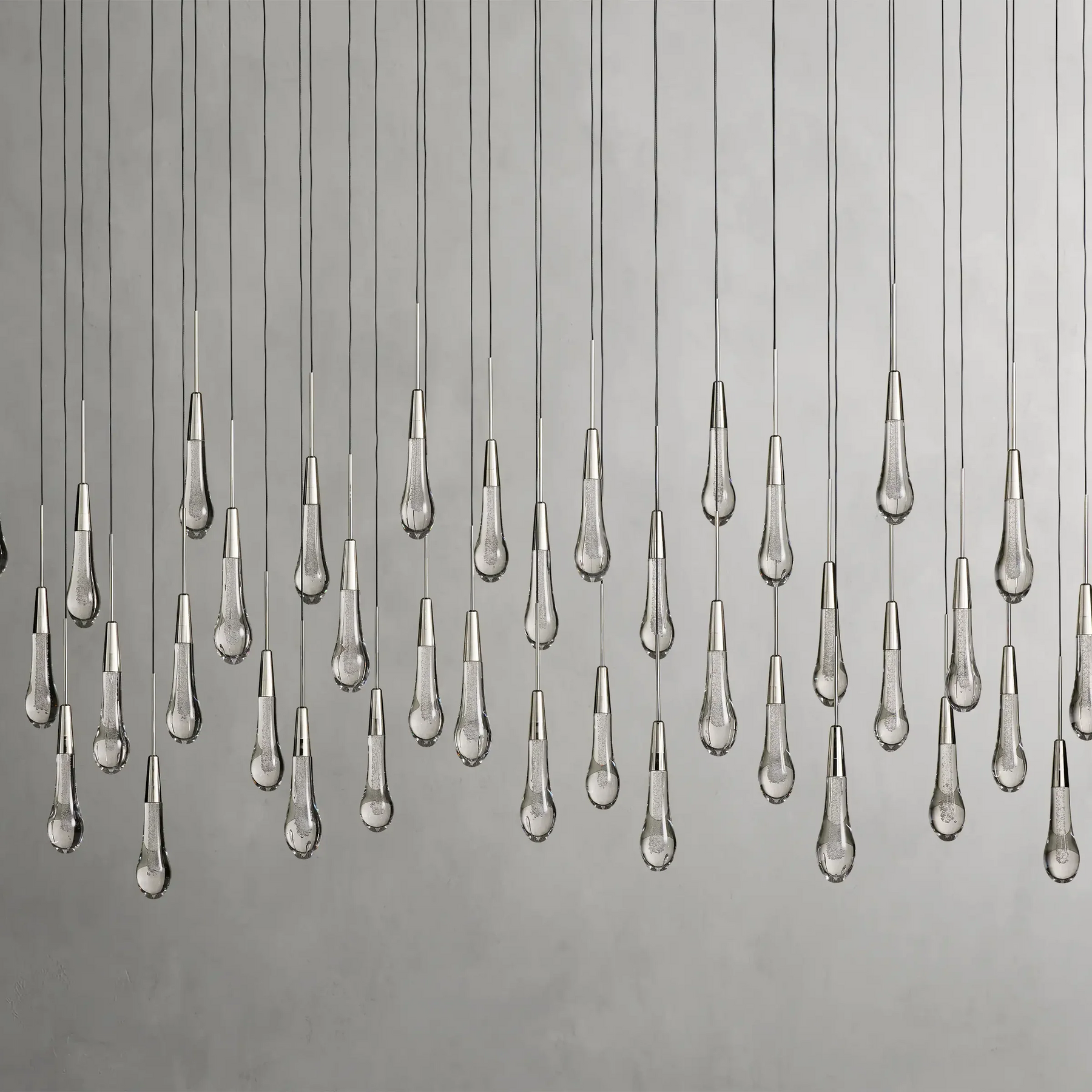 Solitaire Glass Linear Chandelier Lighting 37'' 50'' 70'' 87"W 120"W