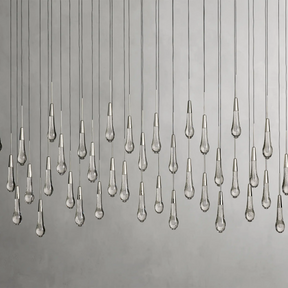 Solitaire Glass Linear Chandelier Lighting 37'' 50'' 70'' 87"W 120"W