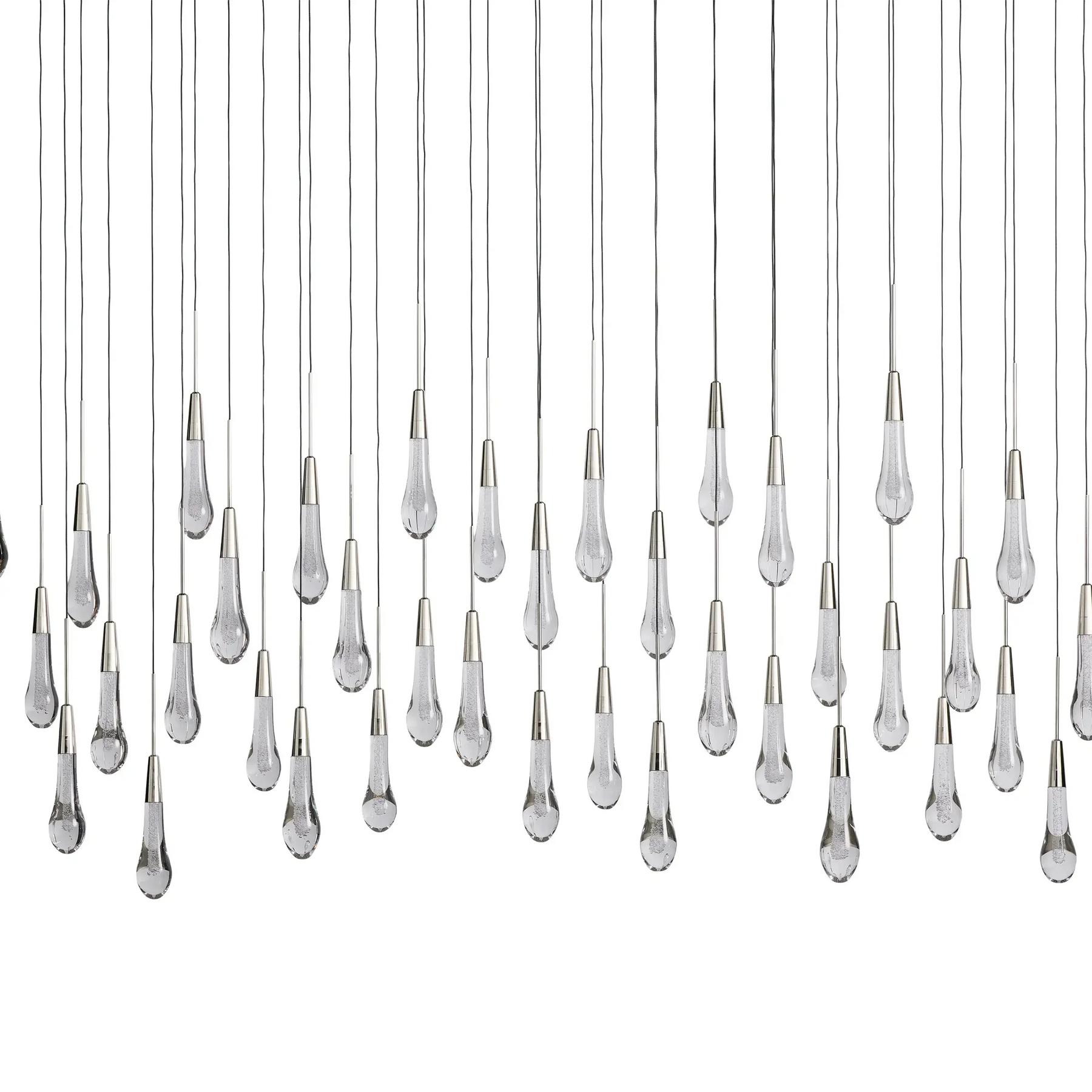 Solitaire Glass Linear Chandelier Lighting 37'' 50'' 70'' 87"W 120"W