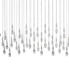 Solitaire Glass Linear Chandelier Lighting 37'' 50'' 70'' 87"W 120"W