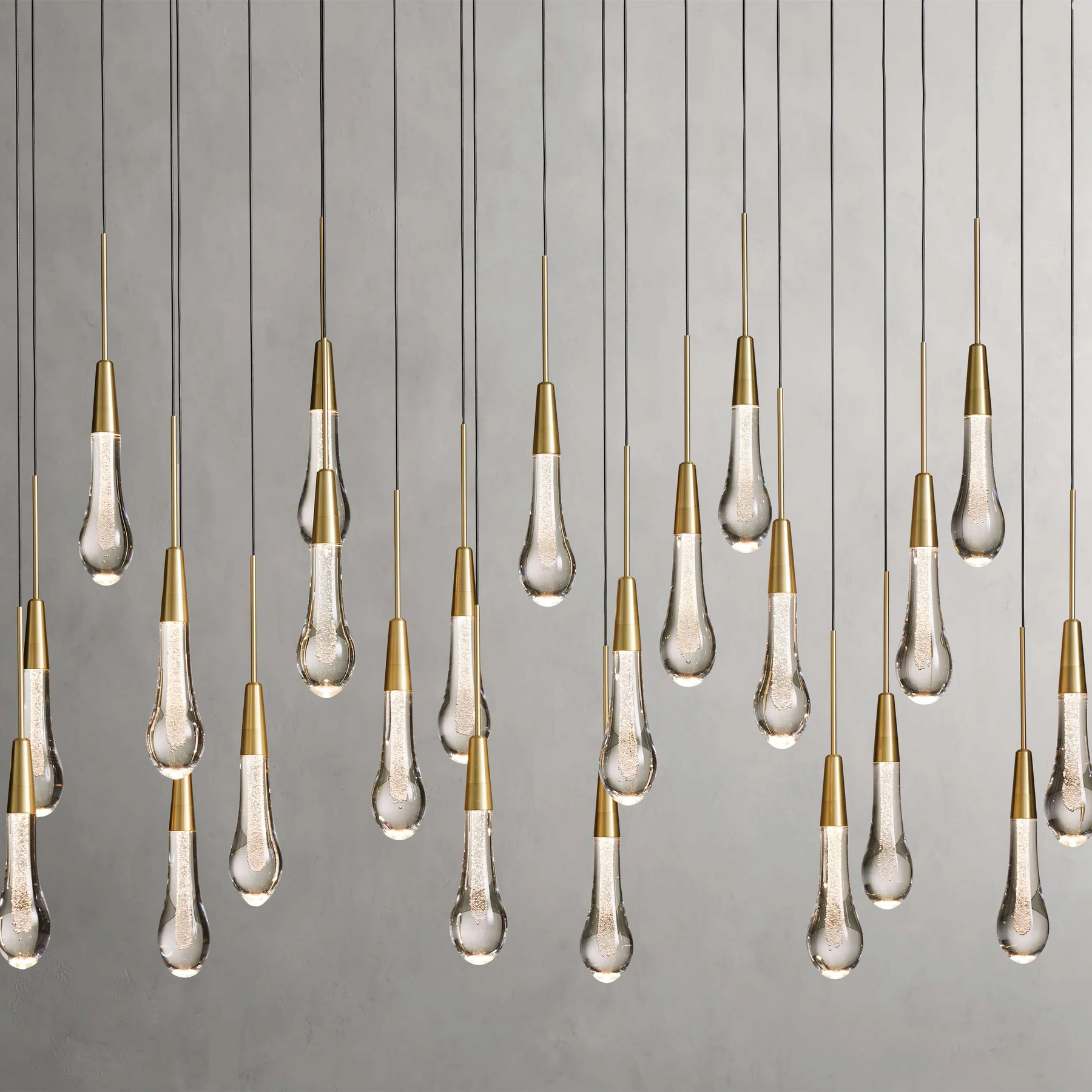 Solitaire Glass Linear Chandelier Lighting 37'' 50'' 70'' 87"W 120"W