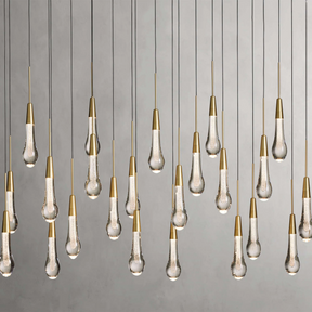 Solitaire Glass Linear Chandelier Lighting 37'' 50'' 70'' 87"W 120"W