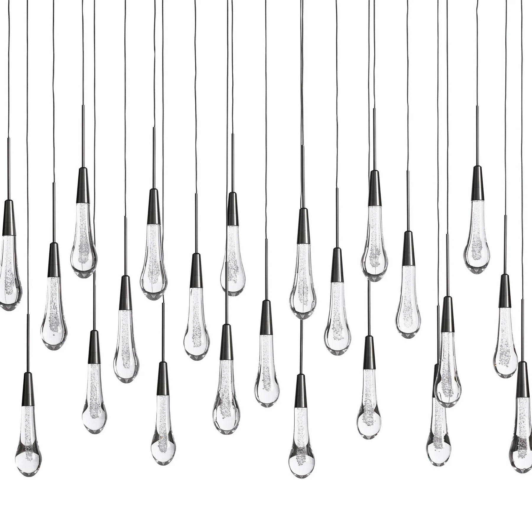 Solitaire Glass Linear Chandelier Lighting 37'' 50'' 70'' 87"W 120"W