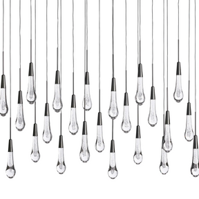 Solitaire Glass Linear Chandelier Lighting 37'' 50'' 70'' 87"W 120"W