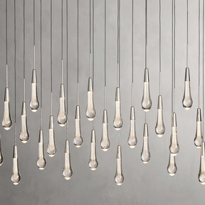 Solitaire Glass Linear Chandelier Lighting 37'' 50'' 70'' 87"W 120"W