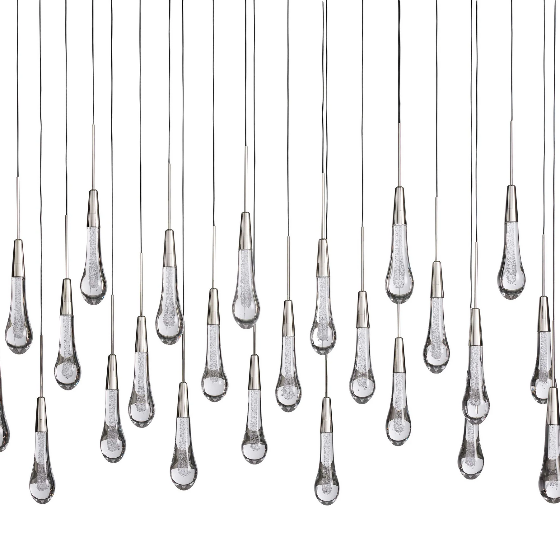 Solitaire Glass Linear Chandelier Lighting 37'' 50'' 70'' 87"W 120"W