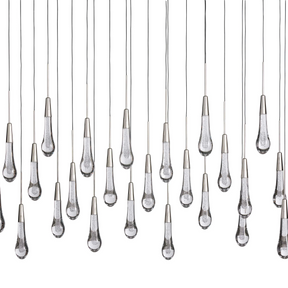 Solitaire Glass Linear Chandelier Lighting 37'' 50'' 70'' 87"W 120"W