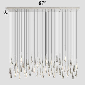 Solitaire Glass Linear Chandelier Lighting 37'' 50'' 70'' 87"W 120"W