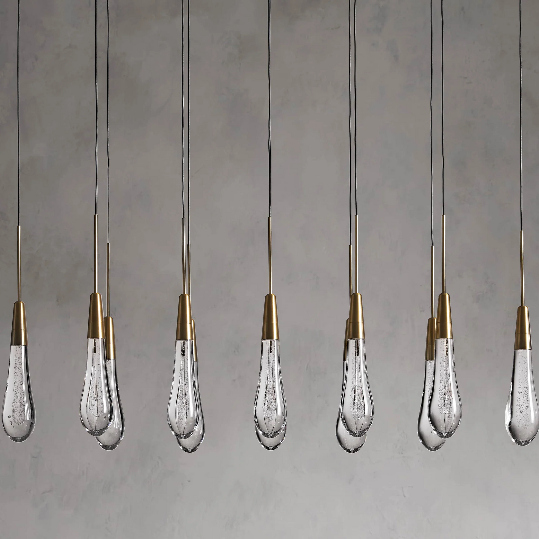 SOLITAIRE LINEAR MODERN CHANDELIER 37"W