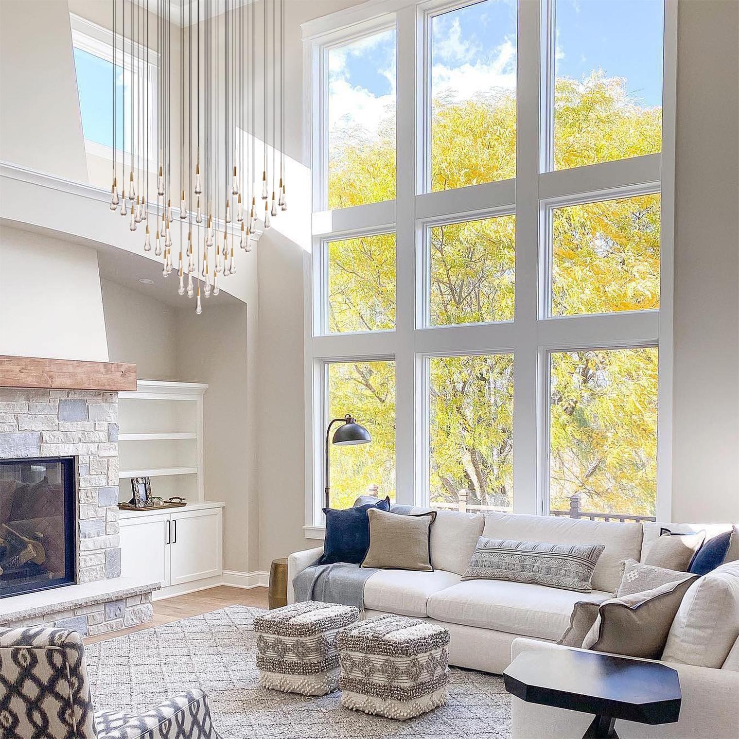 Solitaire Modern 17'' 24'' 36'' 58'' Round Chandelier Lighting