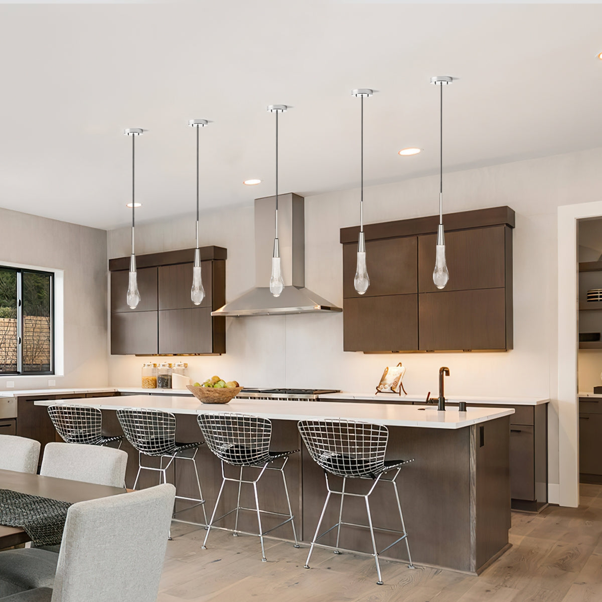 SOLITAIRE MODERN PENDANT 13"H