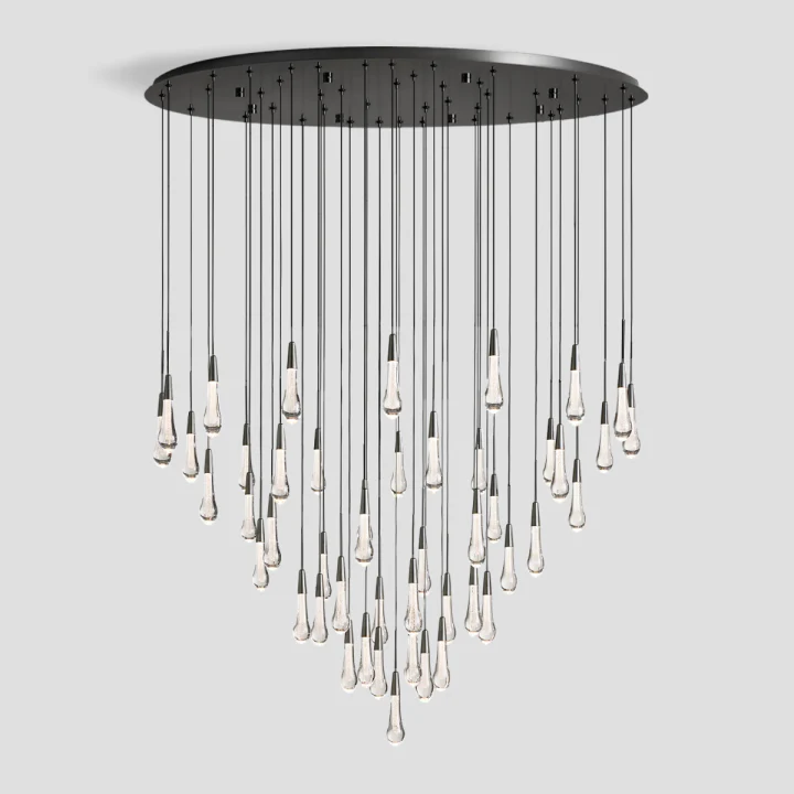 SOLITAIRE ROUND CHANDELIER 58"D