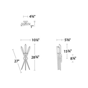 Solitude 3-Light LED Wall Light - line drawing.