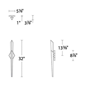 Solitude LED Wall Light - line drawing.
