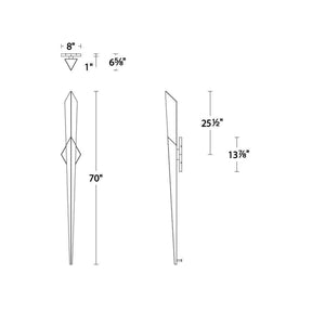 Solitude LED Wall Light - line drawing.