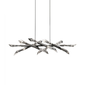 Solitude Linear LED Pendant Light in Antique Nickel.