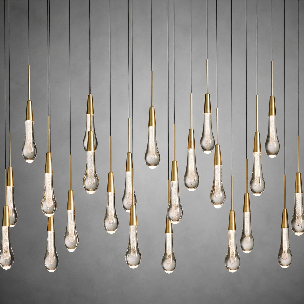 Soltaire Glass Linear Chandelier Lighting 37'' 50'' 70'' 87"W 120"W