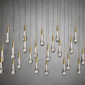 Soltaire Glass Linear Chandelier Lighting 37'' 50'' 70'' 87"W 120"W