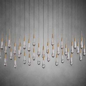 Soltaire Glass Linear Chandelier Lighting 37'' 50'' 70'' 87"W 120"W