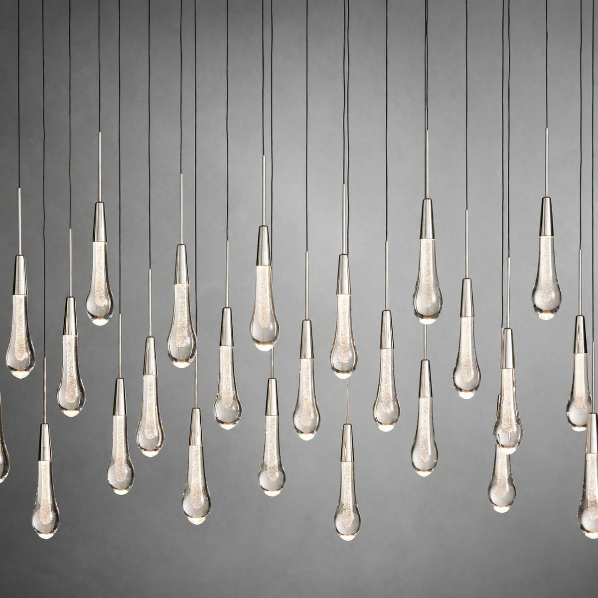 Soltaire Glass Linear Chandelier Lighting 37'' 50'' 70'' 87"W 120"W