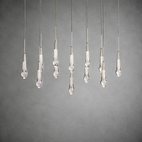 Soltaire Glass Linear Chandelier Lighting 37'' 50'' 70'' 87"W 120"W
