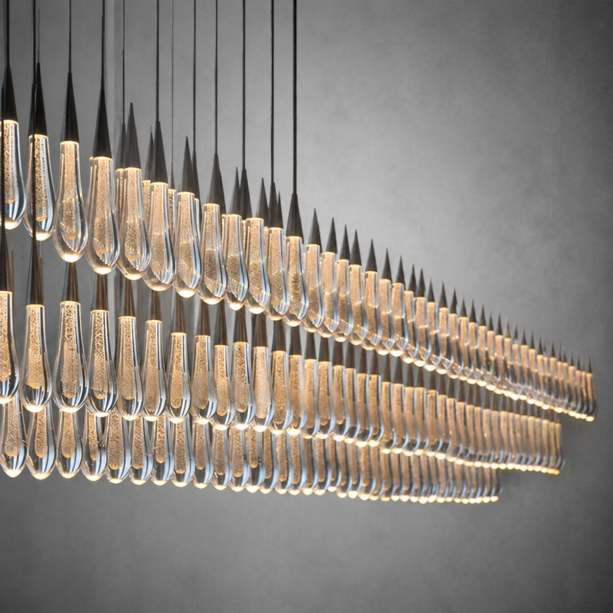 Soltaire Glass Linear Chandelier Lighting 37'' 50'' 70'' 87"W 120"W