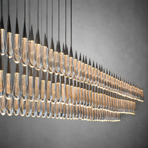 Soltaire Glass Linear Chandelier Lighting 37'' 50'' 70'' 87"W 120"W