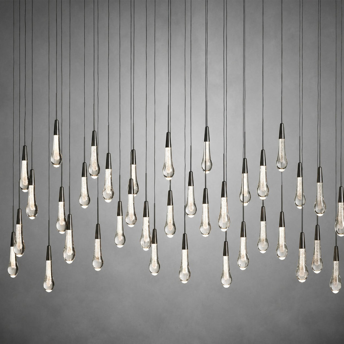 Soltaire Glass Linear Chandelier Lighting 37'' 50'' 70'' 87"W 120"W