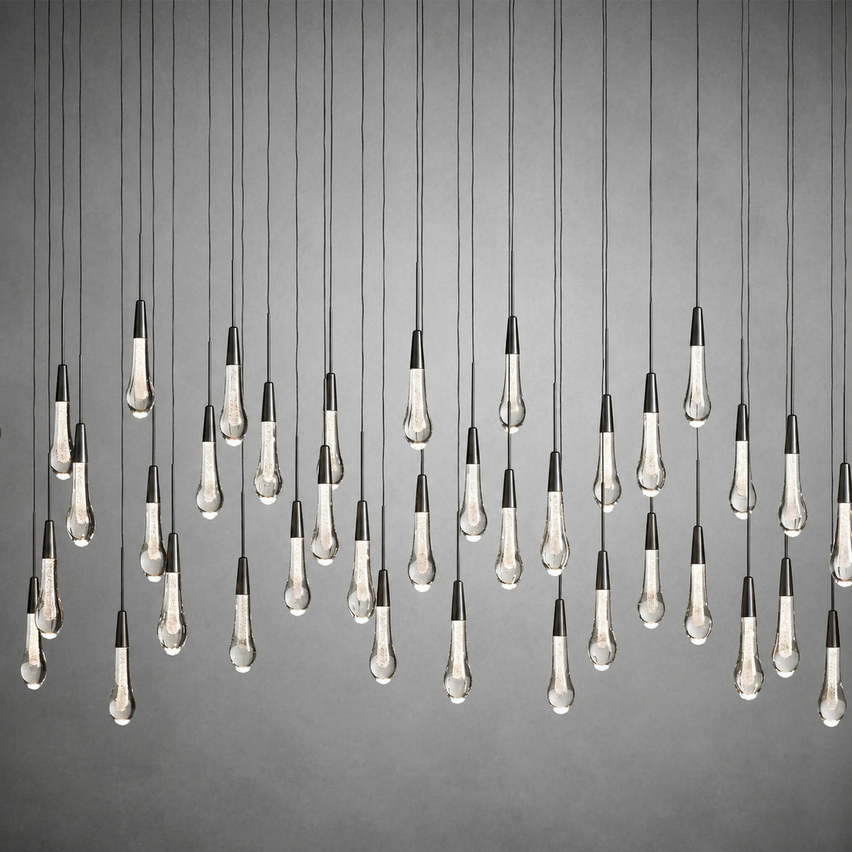 Soltaire Glass Linear Chandelier Lighting 37'' 50'' 70'' 87"W 120"W