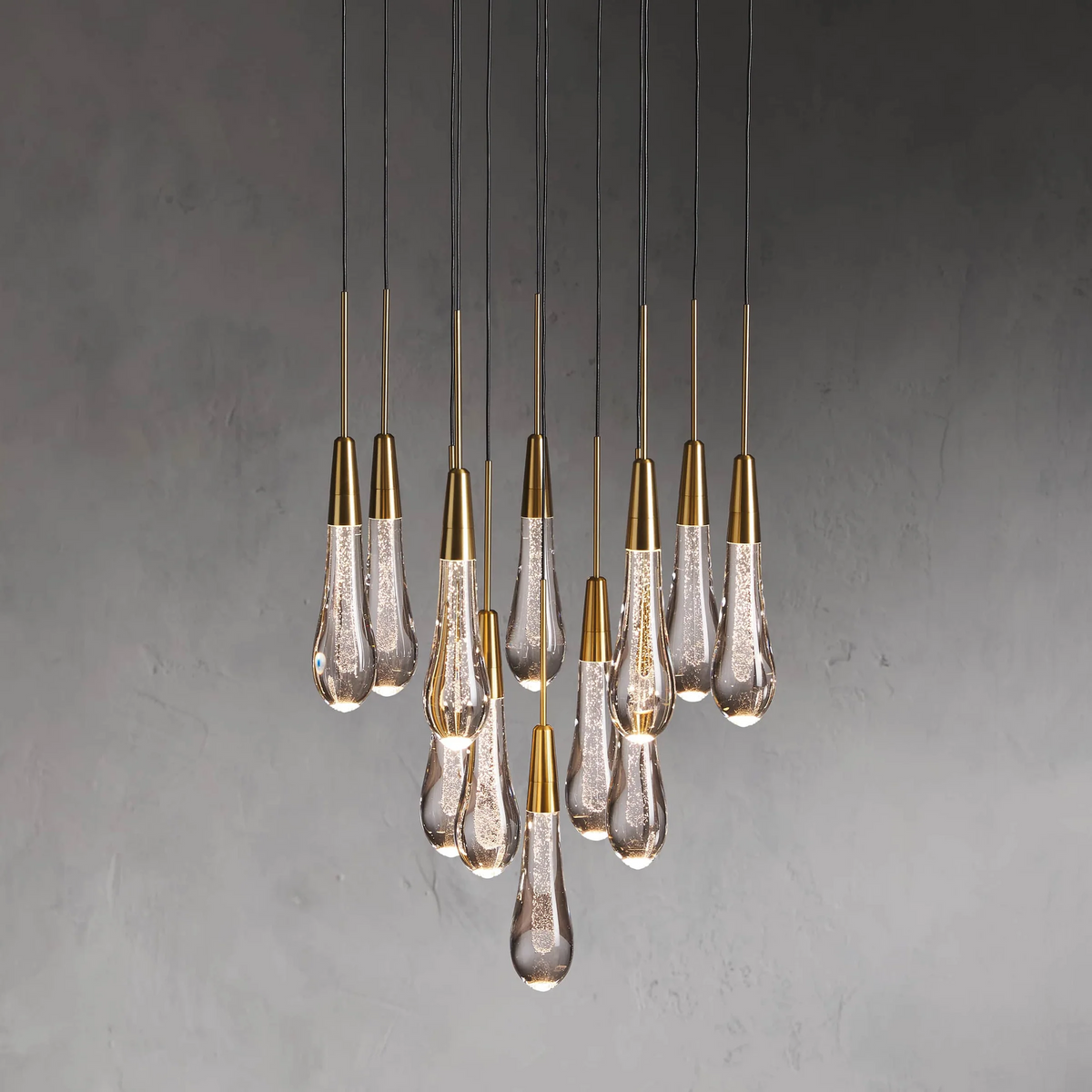 Soltaire Round Chandelier 17" 24" 36“ 58“-Chandeliers-Merlin Lamps-Brass-17"-merlinlamps