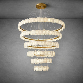 Spiral Alabaster Chandelier – Gold & White 4‑6 Layer Luxury Ceiling Light