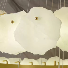 Ecliptica Spiral Alabaster Chandelier – Gold & White 4‑6 Layer Luxury Ceiling Light