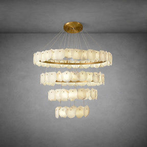 Spiral Alabaster Chandelier – Gold & White 4‑6 Layer Luxury Ceiling Light
