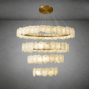 Spiral Alabaster Chandelier – Gold & White 4‑6 Layer Luxury Ceiling Light