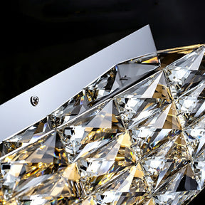 Square Crystal Flush Mounted Living/ Bedroom Chandelier Shining Ceiling Lighting Fixture For Hotel Decor