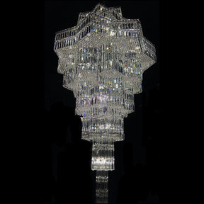 Luxury Plaza Multi-Tier Crystal Chandelier for High Ceilings/Hotel Hall / 2 Story Foyer - Merlin Lamps