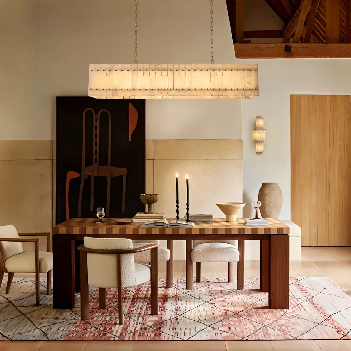 Lux Marcus Alabaster Linear Chandelier