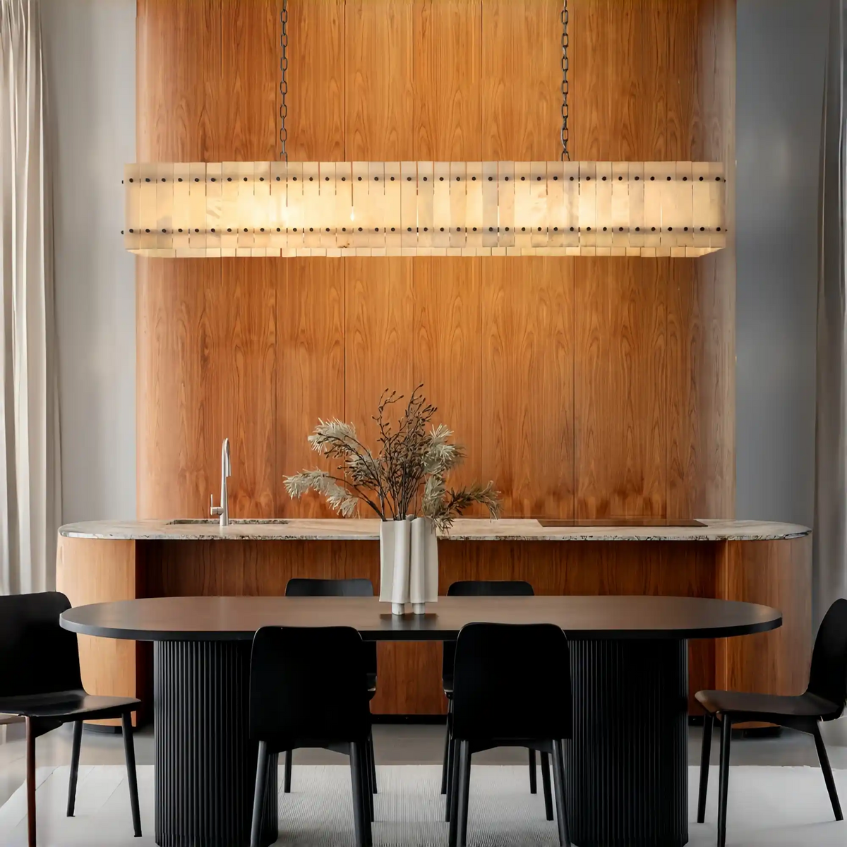 Lux Marcus Alabaster Linear Chandelier