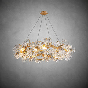 Petal Crystal Brass Branch Chandelier