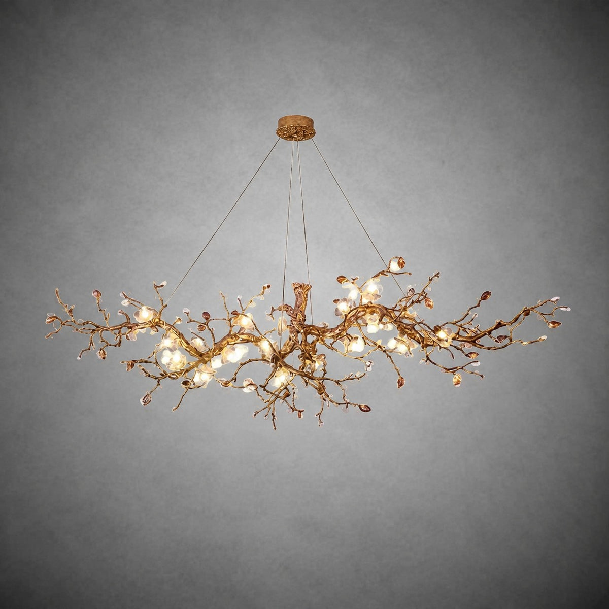 Mona Copper Branch Glass Flower Chandelier