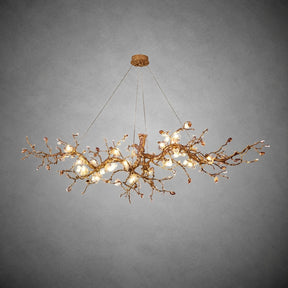 Mona Copper Branch Glass Flower Chandelier