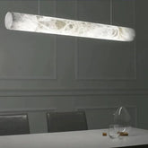 Sylvia Alabaster Linear Pendant Light Over Kitchen Island
