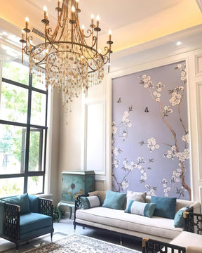 Tatum Lux Shell Crystal Chandelier - 9 Heads ∅ 31.5″ x H 47.2″/ Dia 80cm x H 120cmCopper & Clear CrystalBlushlighting