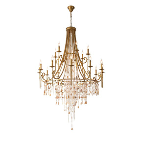 Tatum Lux Shell Crystal Chandelier - 18 Heads ∅ 47.2″ x H 70.9″ / Dia 120cm x H 180cmCopper & Clear CrystalBlushlighting